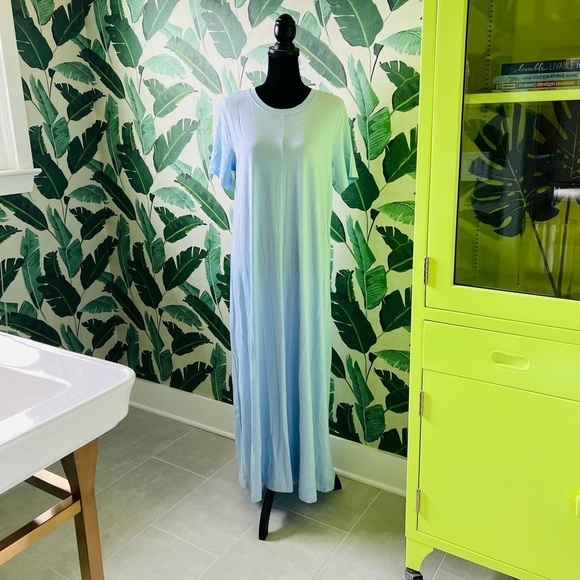 H&M Women’s Blue oversized Short Sleeve Maxi Dress Small - Picture 3 of 10